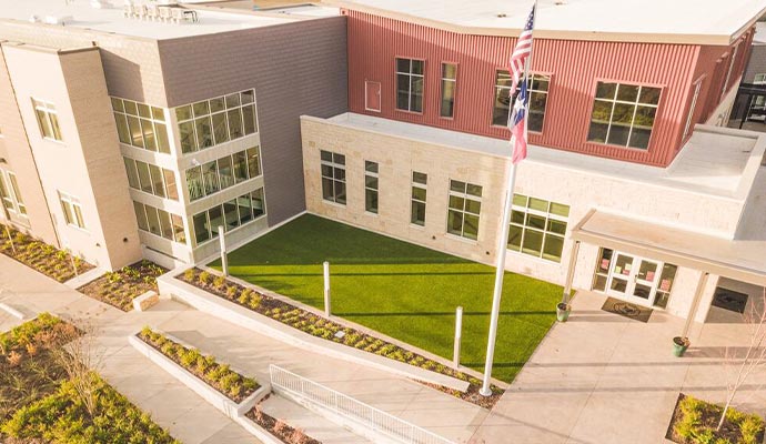 Commercial artificial turf installation office building