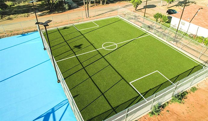 Artificial turf installed at soccer court