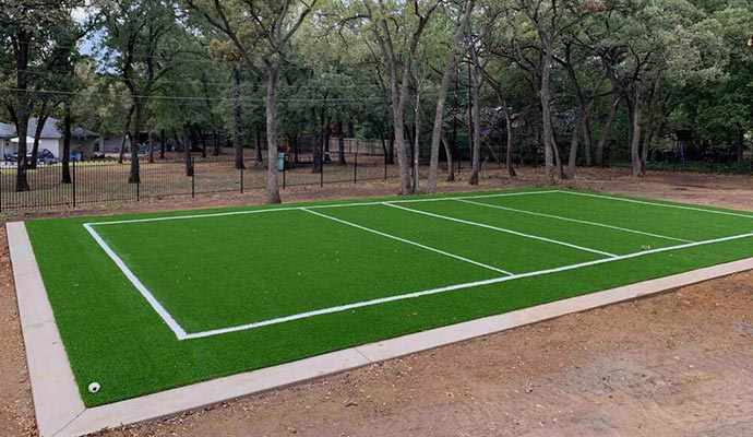 Artificial turf installed at volleyball court