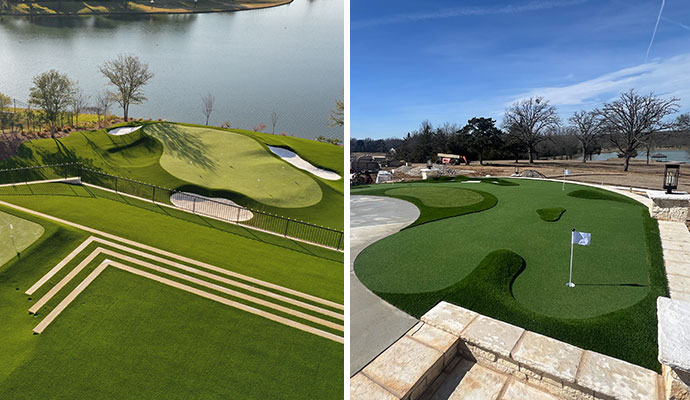 Collage of par 3 and mini golf areas