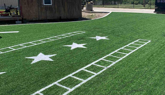 Synthetic turf installed at football field