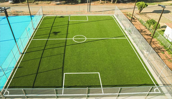 Synthetic turf installed at soccer court