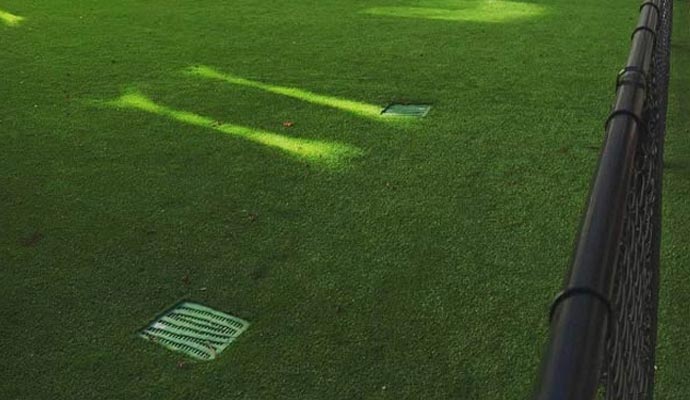 Synthetic turf installed at volleyball court