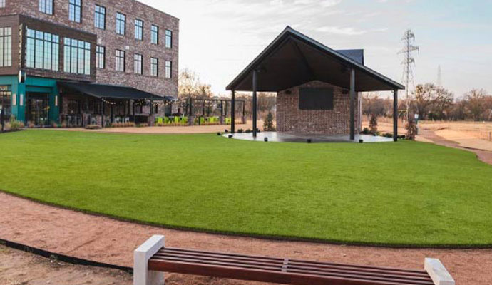 Synthetic grass installed at event space