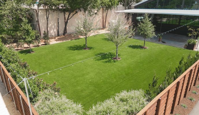 An event venue with installed synthetic grass