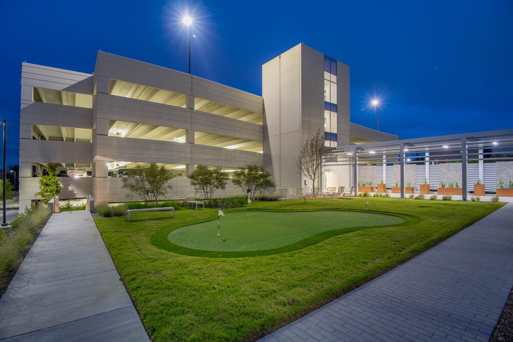 Commercial Property in Dallas with A Completed Lawn Putting Green Amenity