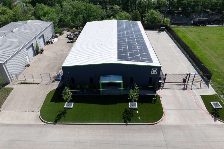 Commercial facility artificial grass installation