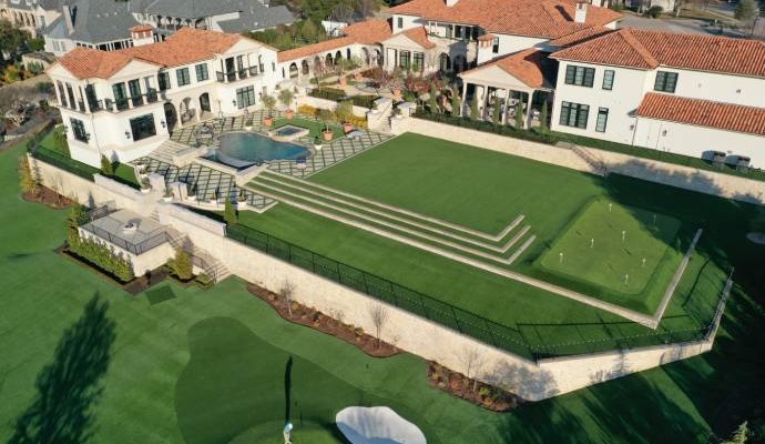 Lawn with installed turf