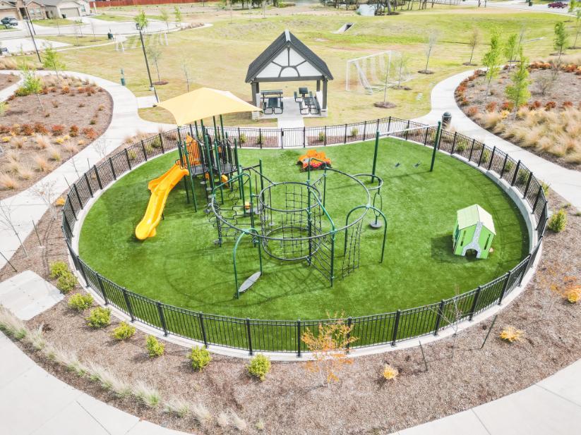 Artificial grass playground aerial park