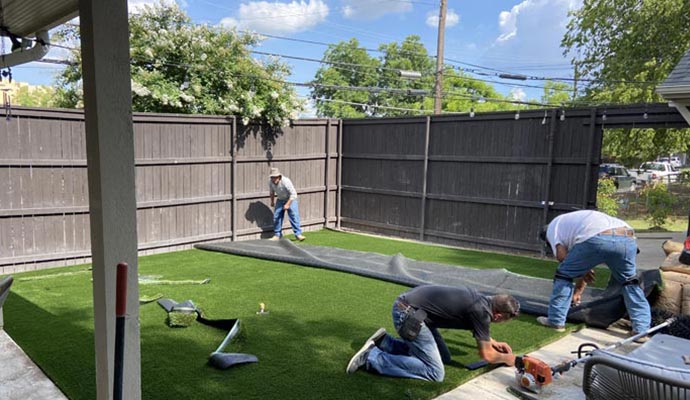 Professional turf installation