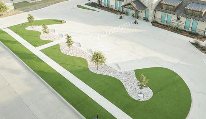  Professionally installed artificial turf in a lawn of a house in Aelodo Michael