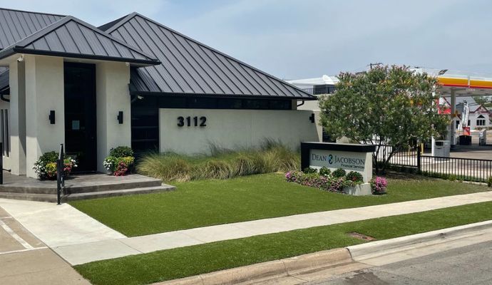 Storefront with installed synthetic grass