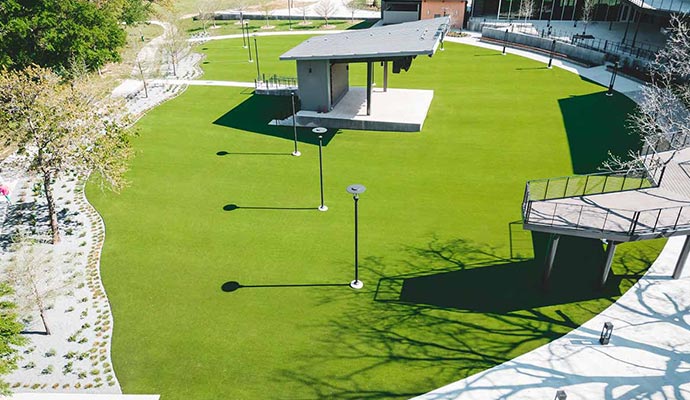 Turf for commercial amenities