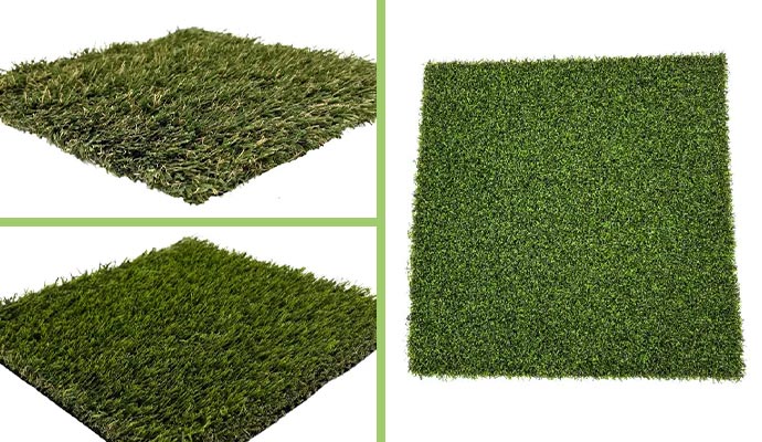 Variety of artificial turf product samples