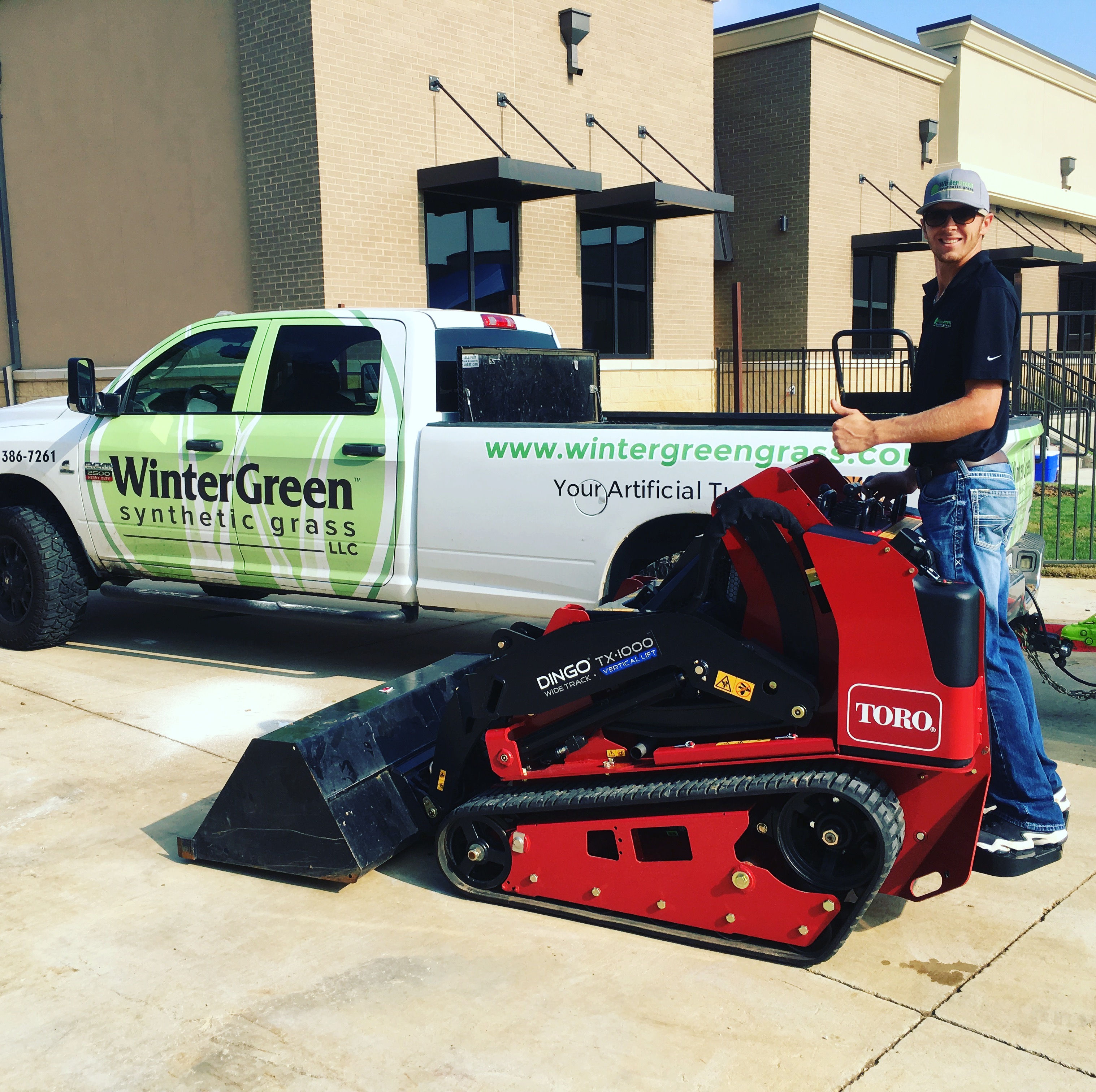 Winter in front of the truck